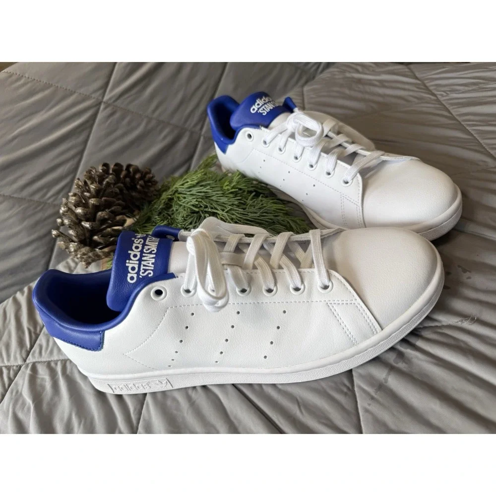 adidas Stan Smith White Blue Sneakers Men's Size 10 Leather Low Top Shoes